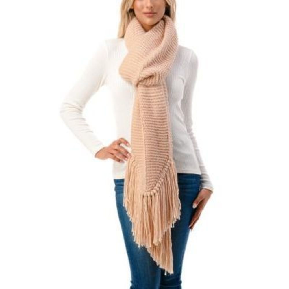Marcus Adler Women's Ultra Soft Fringe-Trim Blush Winter Scarf One Size